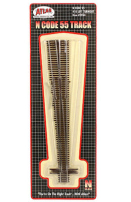Atlas #2054 N Scale Code 55 Rails  #10 Left Turnout Track