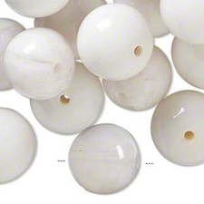1/4lb 20 Opaque Marbled White  Clear Resin 19-21mm Round Beads w/ 2.5mm Hole 