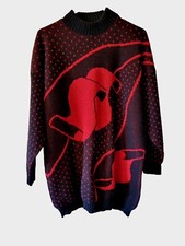 Vintage 80's Metallic Abstract Sparkly Oversized Tunic Sweater Women  s M / L