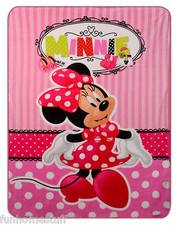 DISNEY MINNIE MOUSE TWIN SIZE ROYAL SOFT PLUSH BIG WARM THROW BLANKET 59" X 78"