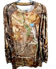 Hunters Scent A Way Tek 4 Realtree Mens Size 3XL Shirt Trees Camo Long Sleeve