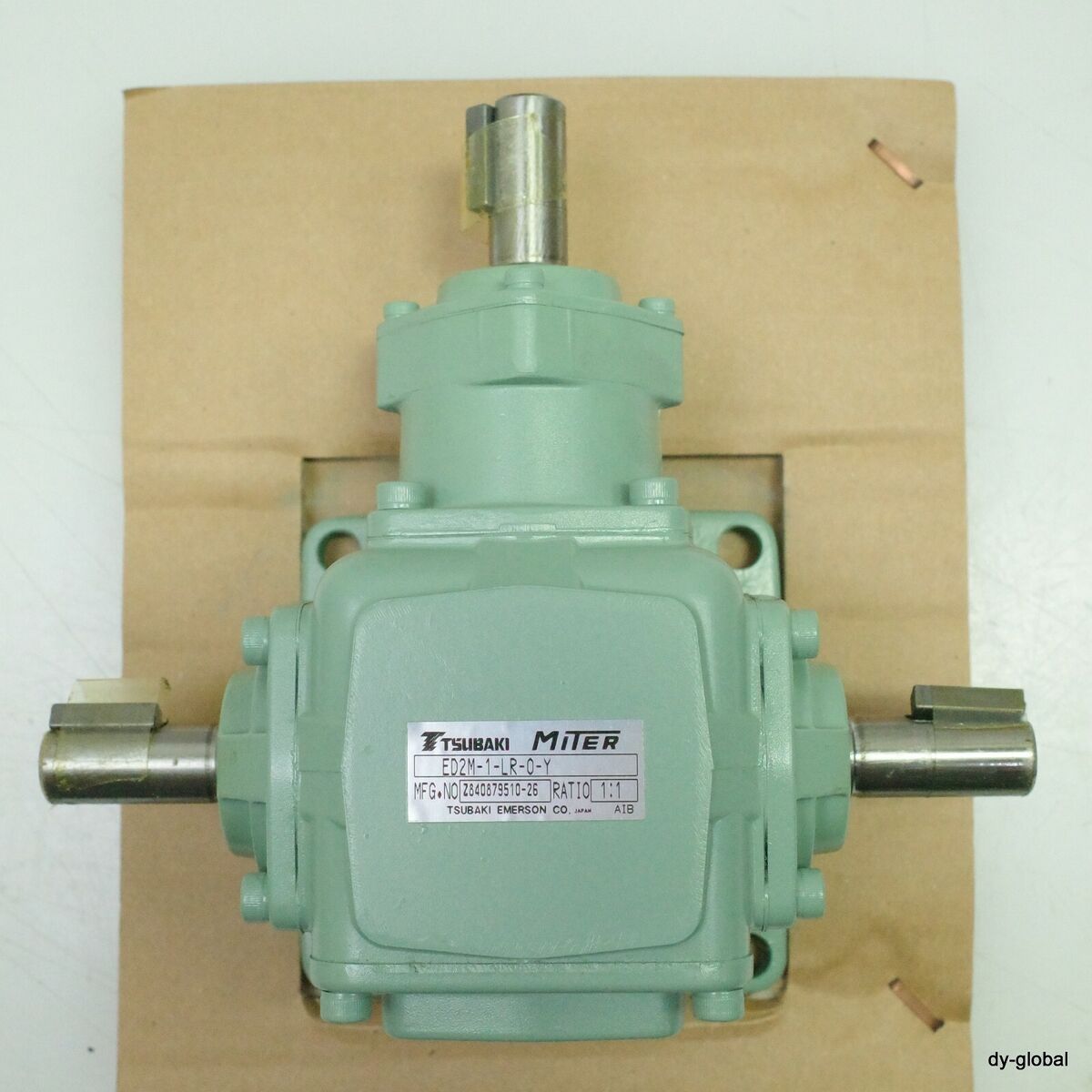 TSUBAKI Miter Gear Box NIB ED2M-1-LR-O-Y RATIO 1:1 15mm dia TSUBAKI Miter Gear Box NIB ED2M-1-LR-O-Y RATIO 1:1 15mm dia