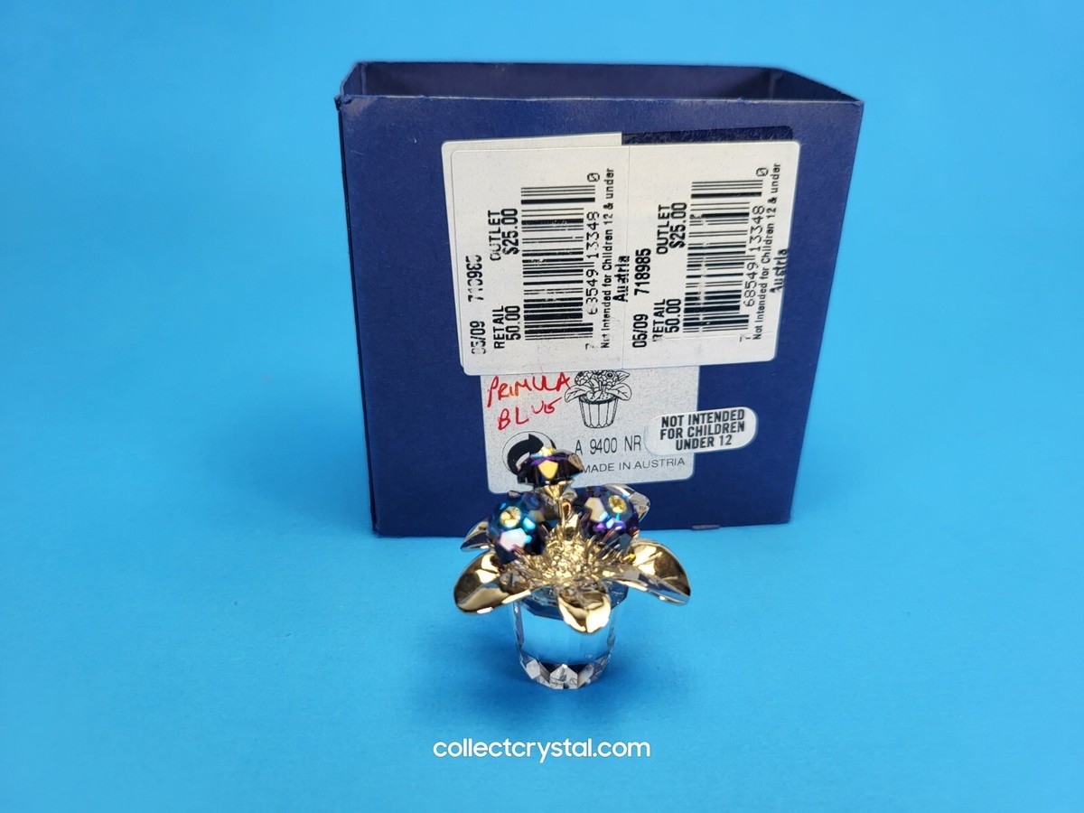 Swarovski Happy Flower Figurine Memories Blue Primula Rhodium