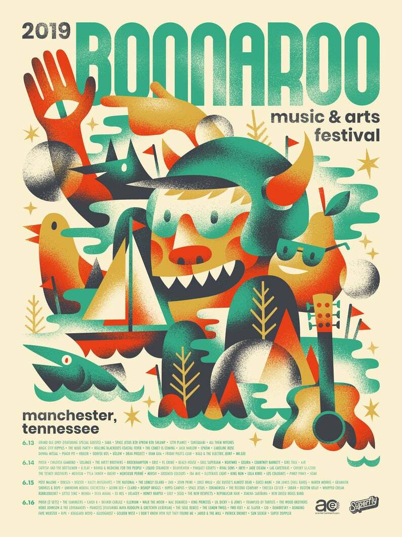 Bonnaroo 6/13-16/2019 18 x 24 Poster The Avett Brothers Phish | eBay
