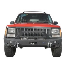 Bull Bar Front Bumper W Winch Plate Led Light Fit 1984-2001 Jeep Cherokee Xj