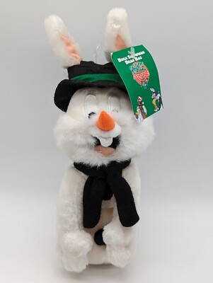 Bugs Bunny Bean Bag Snowman Plush Warner Bros Looney Tunes Christmas W/Tag