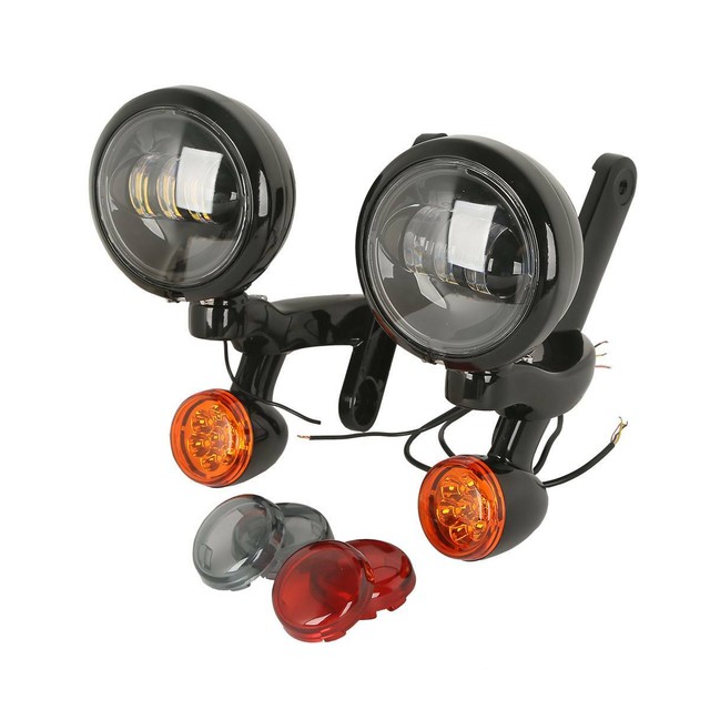 41/2" LED Auxiliary Lighting Spot Fog Light Fit For Harley Road King