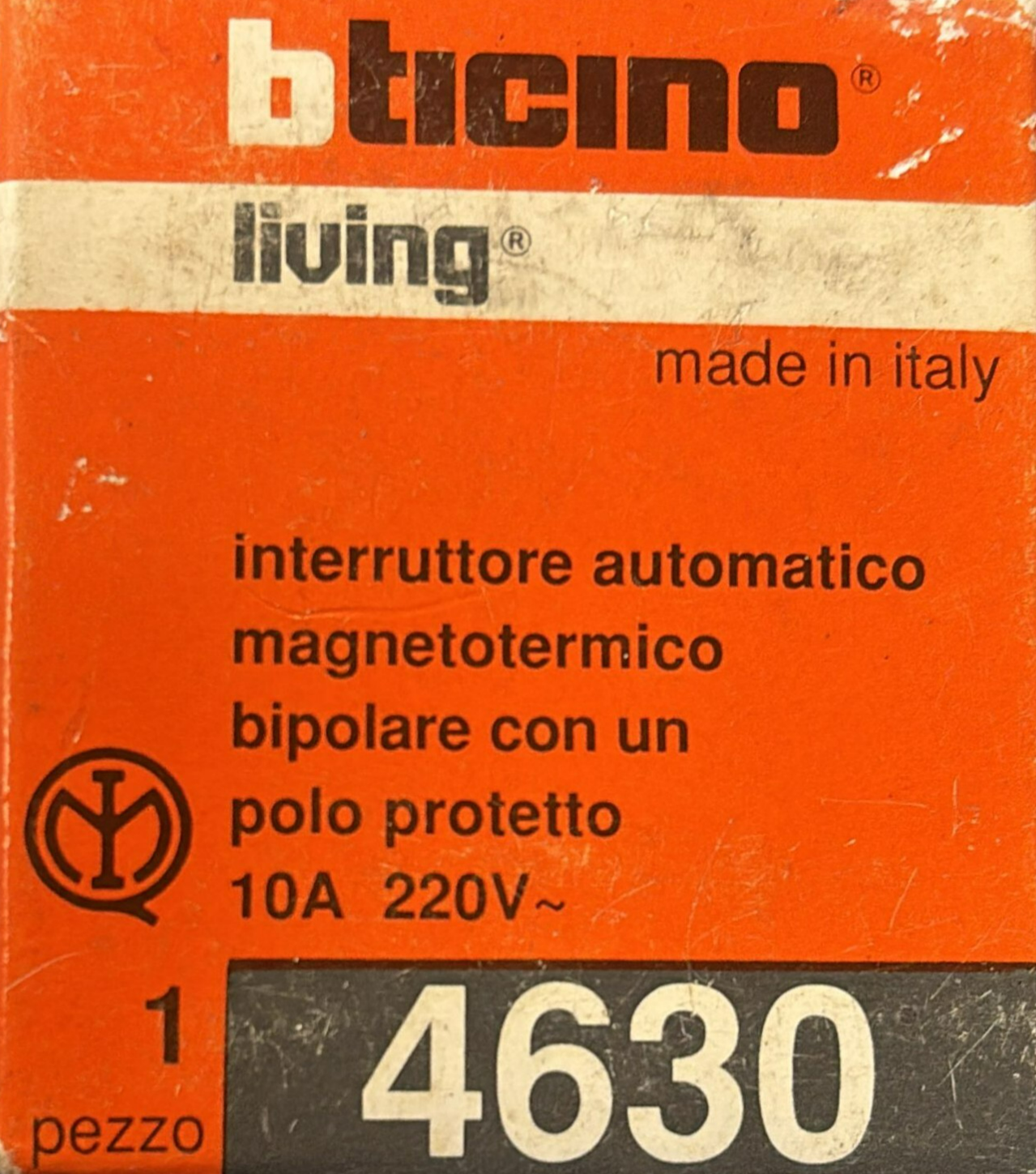 BTICINO LIVING 4630- 10A 220V - INTERRUTTORE AUTOMATICO MAGNETOTERMICO - BTI4630