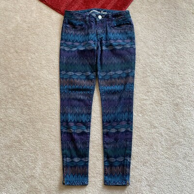 American Eagle Jegging 0 Leaf Crop Ankle Zip Hems Stretch Act W 26.5 x I 26 3/4