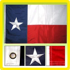 12x18 Texas Embroidered Flag DOUBLE 2 SIDED Boat Flag Grommets USA SHIP