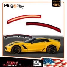 For 2014-2019 Chevy Corvette C7 2PCS Red Lens LED Rear Bumper Side Marker Lights
