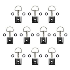 10Sets Quick Release Fasteners D-ring 1/4 Turn Race Bolts 17mm Black Sliver