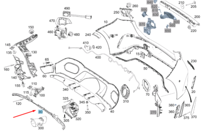 MERCEDES-BENZ A W177 Unterer Teil der hinteren Stoßstange  