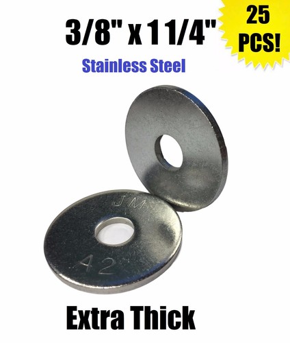 25-Pack 1/4" X 1 1/4" OD Stainless Steel Fender Washers, Type 304 | Star Stainless Brand
