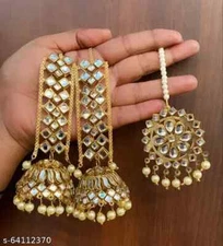 Indian Bollywood Earing For girls and women Maang Tikka and Earrings