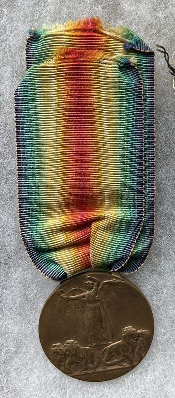 ITALY, VICTORY MEDAL, WW1, ORIGINAL SILK RIBBON, #1 S. JOHNSON
