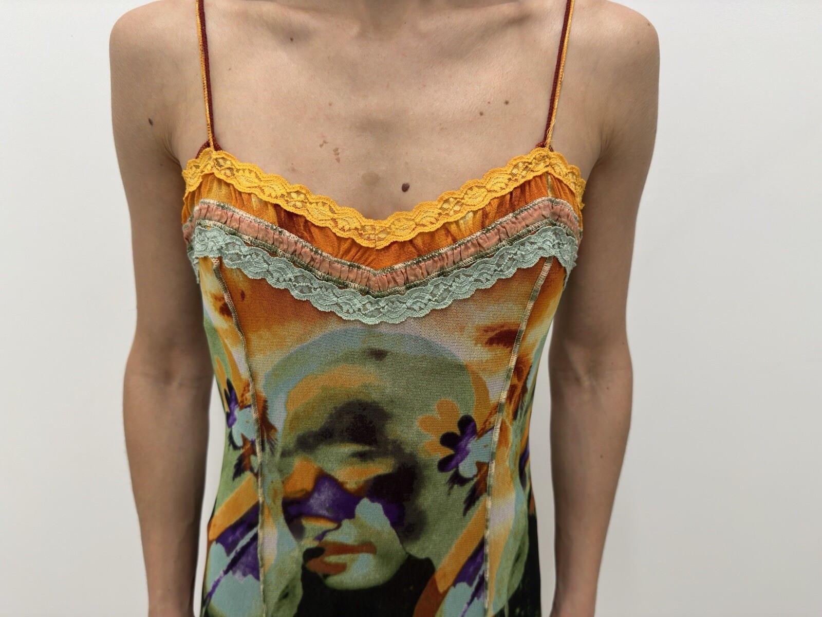 Jean Paul Gaultier 2000 Maille Vintage Mesh Multicolor Double Dress Size S image 10
