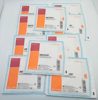 SMITH&NEPHEW Melolin 10cm x 10cm Non-Adherent Wound Dressing Pack of 10