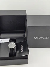 $895 MSRP | Movado Women's Museum Classic Black Dial Watch - 0607317 NEW