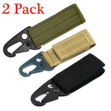 2 Pack Tactical Molle Belts Keychain Hook Strap Clip Key Holder for Duty Belt US