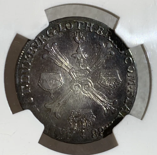 AUSTRIAN NETHERLANDS 1788-H 1/4 KRONENTHALER VERY FINE KM38 NGC VF30