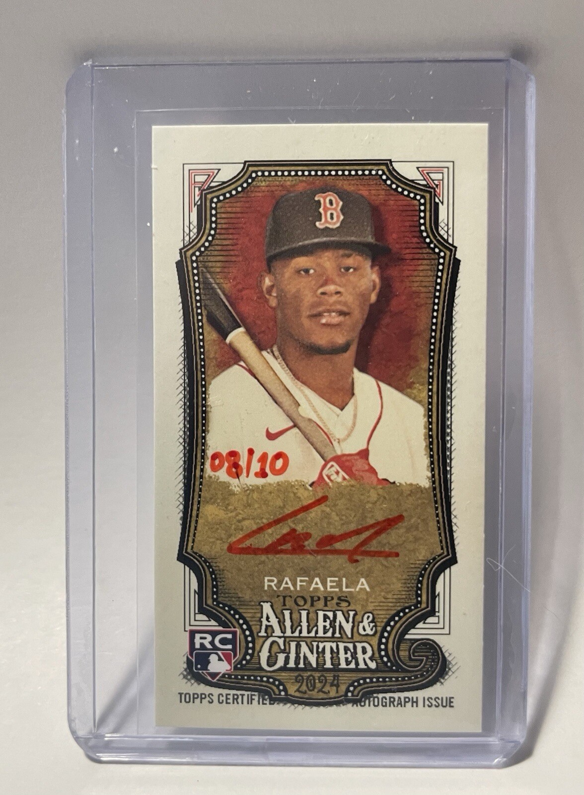 2024 Topps Allen & Ginter Mini Red Ink Auto Ceddanne Rafaela RC /10 Red Sox