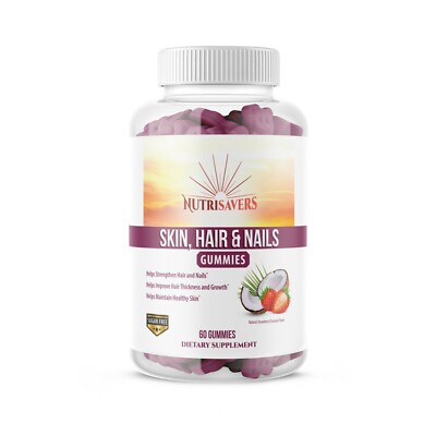 California Essential Hair Skin Nails Gummies Biotin Vitamins C E 60 Count