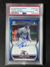2023 Bowman Draft Chrome Prospect Auto Tommy Hawke #CDA-THA Blue Refractor /150