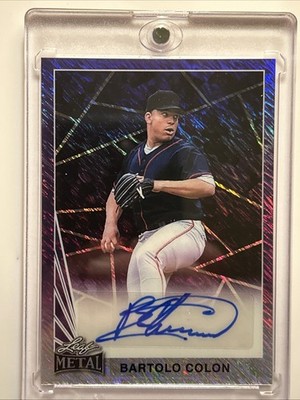 Bartolo Colon ( #1/1 Auto Dark Blue Shimmer) - 2024 Leaf Collective 90A-BC1
