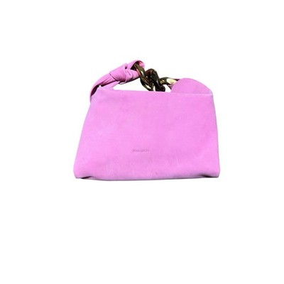 JW Anderson Suede Shoulder Bag Purse Pink Gold Chain Accent Magnetic Closure