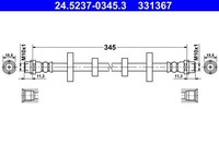 Bremsschlauch Vorne Rechts Ate 245237 03453 FÜR VW