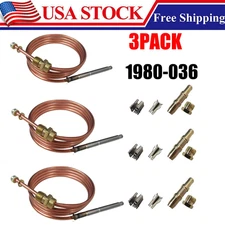 3PC For Robertshaw Thermocouple 36'' 91cm 1980-036 Snap Fit Universal (51-1455)