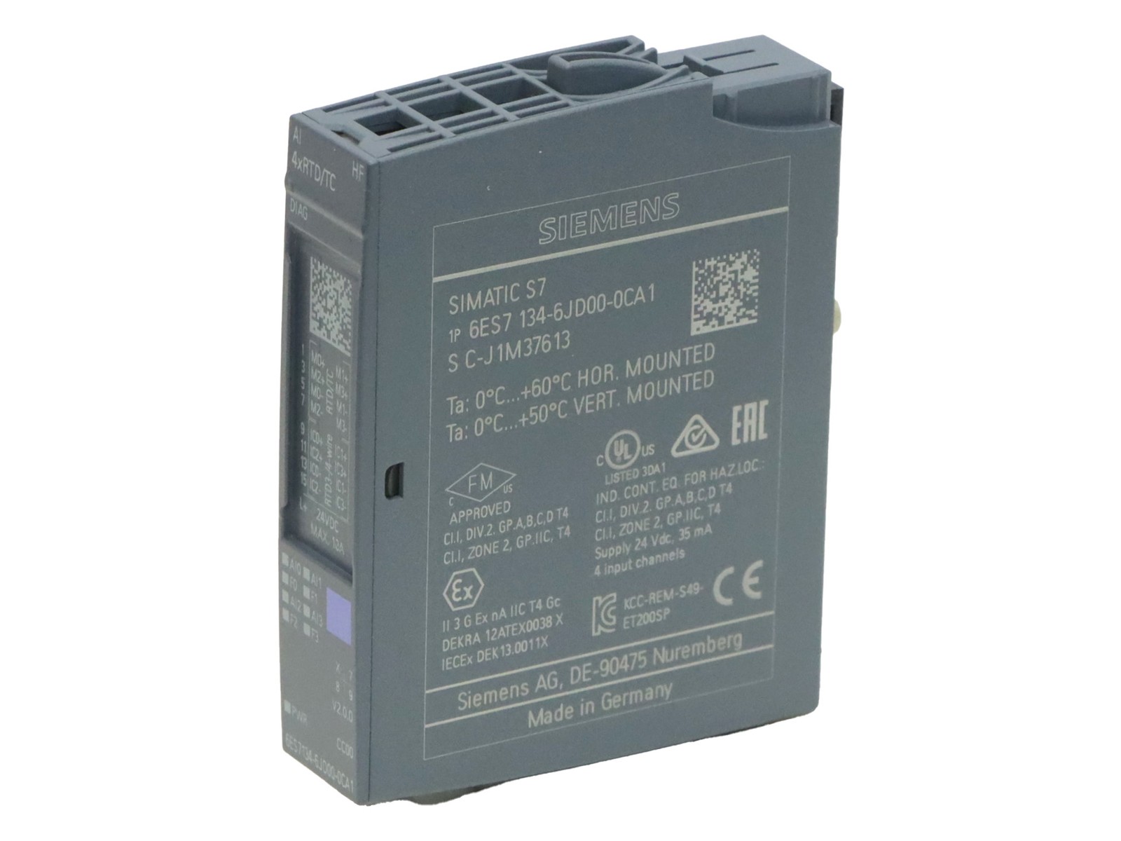 6ES7134-6JD00-0CA1 SIEMENS SIMATIC ET200 SIMATIC ET200SP SIMATIC ET 200SP, ANALO