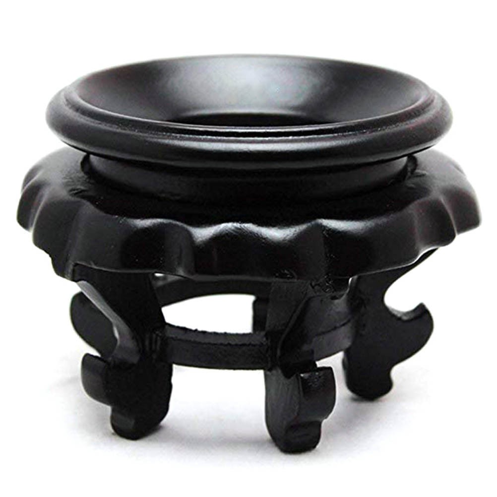 (Black)Egg Shaped Display Stand Egg Carving Emu Ostrich Tray Duck Egg Display NA