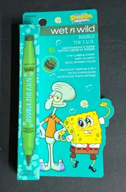 Wet N Wild SpongeBob Double the FUN Liquid Eyeliner & Stamp 2 Pc Set NEW - Image 4 of 4