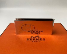 HERMES Eclipse Luban Evlyn Punching Ag925 Money Clip Silver 4 5cm Vintage