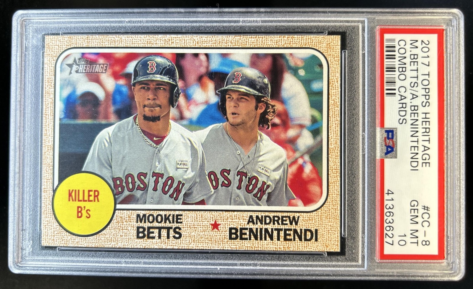 2017 Topps Heritage Killer B s Mookie Betts Andrew Benintendi #CC-8 PSA 10