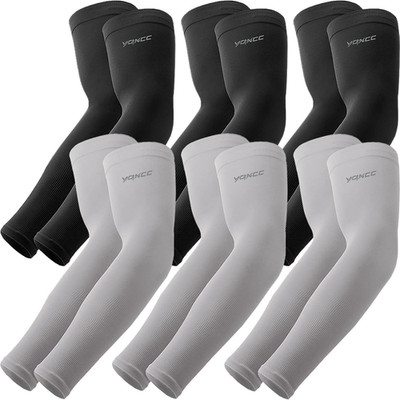 6 Pairs Arm Sleeves, UPF 50 Cooling UV Sun Protection Sports Compression Sleeves