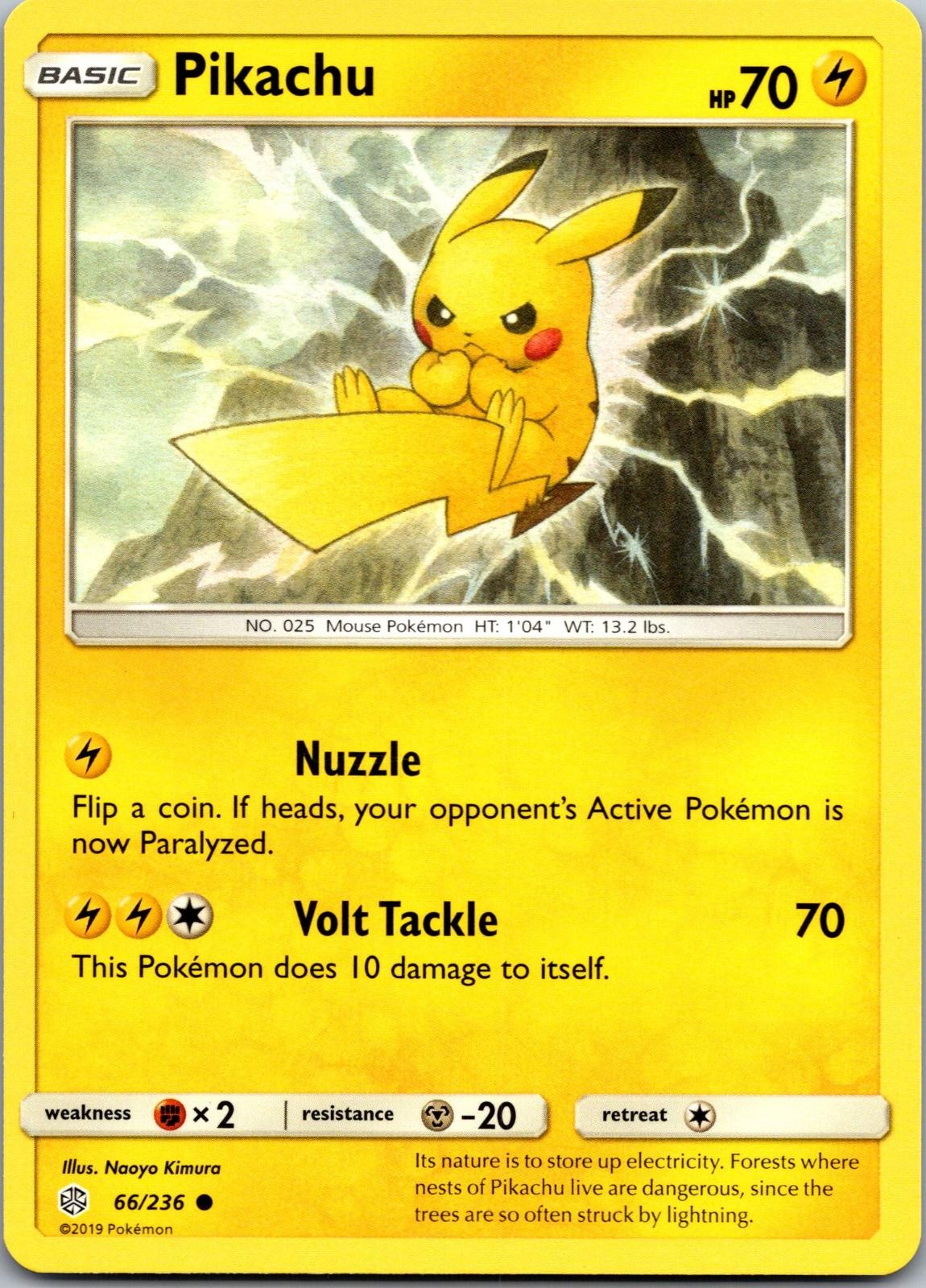 Pikachu 66/236 Common Cosmic Eclipse Pokemon Near Mint