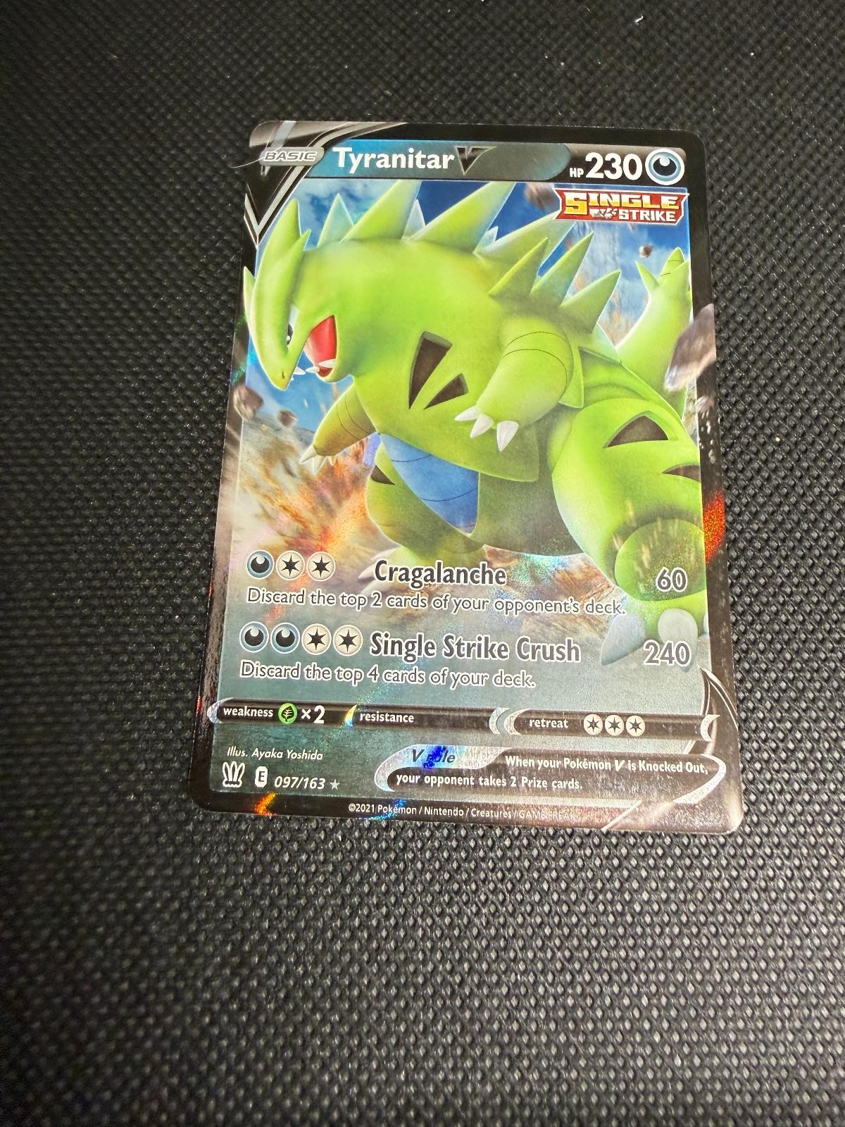 Tyranitar V 097/163 Holo V Rare Battle Styles Pokemon Near Mint