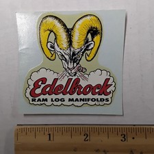 Edelbrock Ram Log Manifolds 1960s Vtg Hot Rod Drag Racing Water Decal Dodge Edelbrock Ram Log Manifolds 1960s Vtg Hot Rod Drag Racing Water Decal Dodge