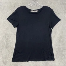 Michael Stars Top One Size Black Supima MicroModal Crew Neck T Shirt Made in USA