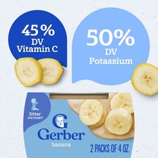 Gerber Stage 2 Baby Food, Banana Puree Tubs
