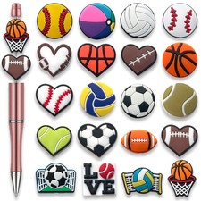 20Pcs Sports Focal Beads for Pens, Silicone Focal Beads for Making DIY Bead P...