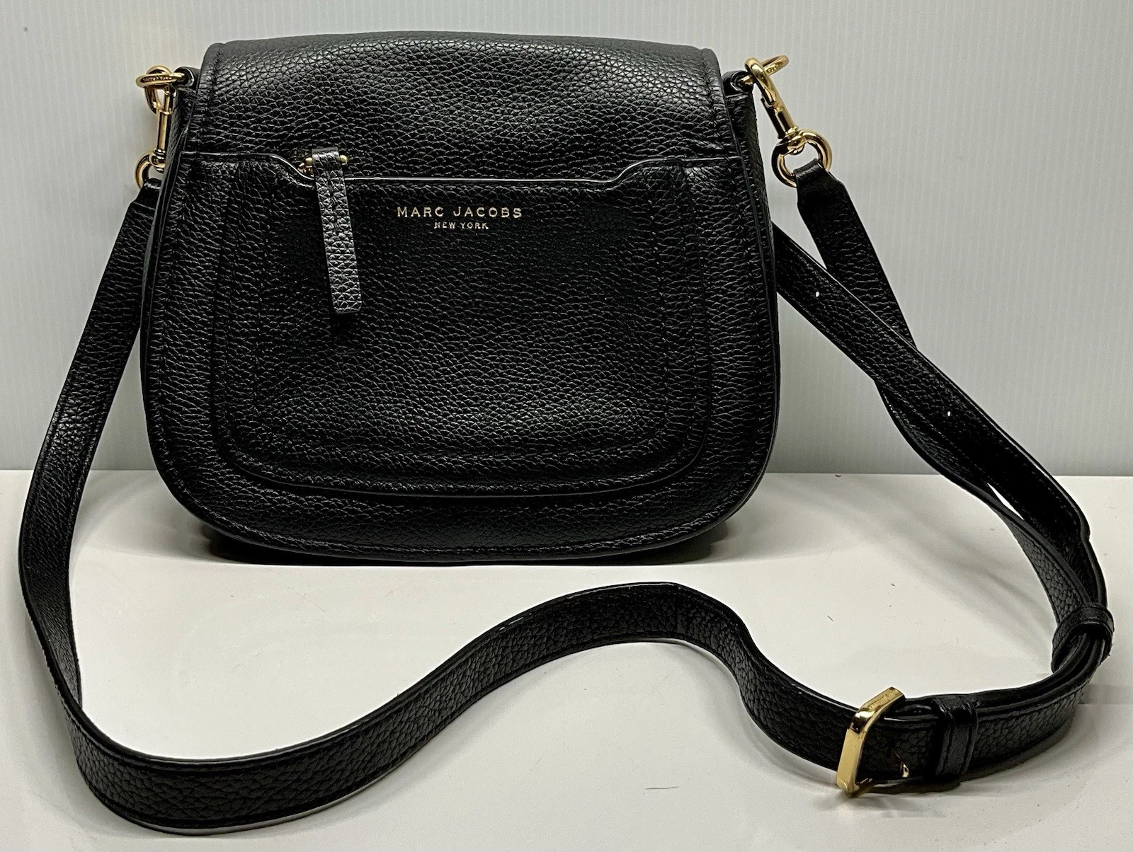 Marc Jacobs Mini Empire City Black Pebbled Leather Messenger Bag