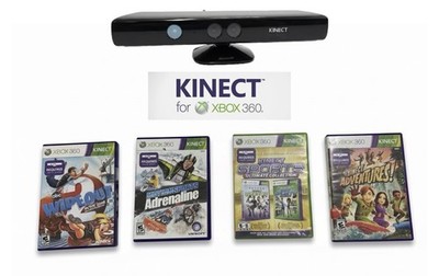 Xbox 360 Kinect Sensor + 4 Kinect Games