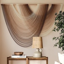 Macrame Wall Hanging Dip-Dye Boho Home Decor Fiber Wall Art Craftsmanship Bed...