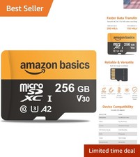 256GB microSDXC Card with Adapter, Read Speed Up to 200MB/s, 1-Pack