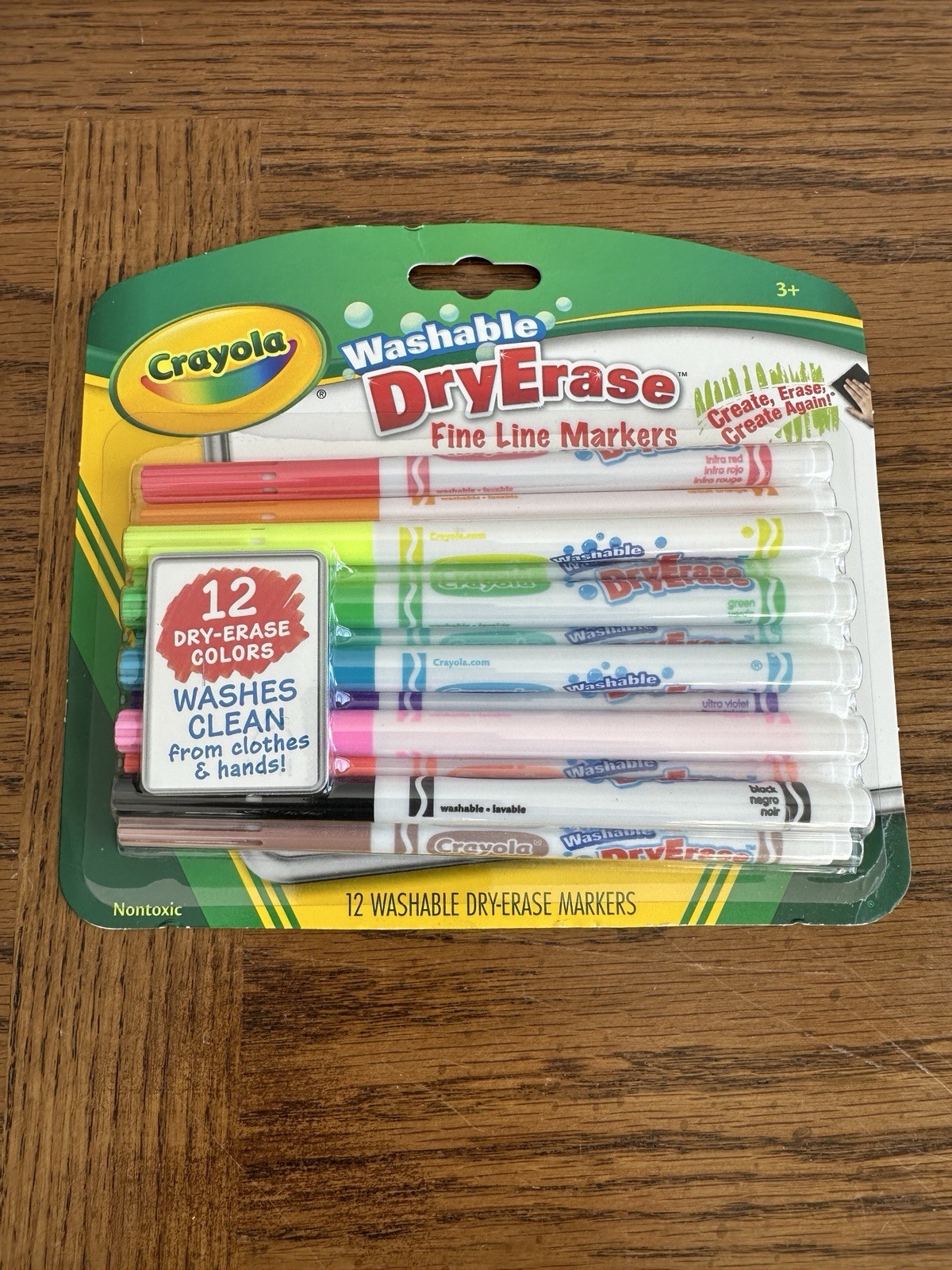 Crayola Washable Dry-Erase Fine Line Markers, 12 Pack, New
