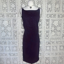 Vintage CDC Purple Eggplant Boatneck Sleeveless Shimmery Beaded Fairy Dress